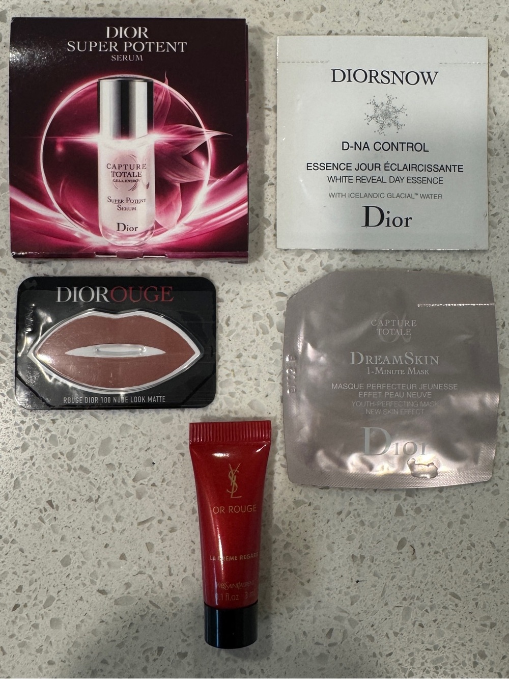 Dior & YSL Assorted Women Makeup Sampler - Red, Pink, Nude